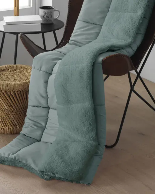 PLAID SHERPA MICRO-GEL TIBET 135X200 VERDIGRIS NORDCONFORT