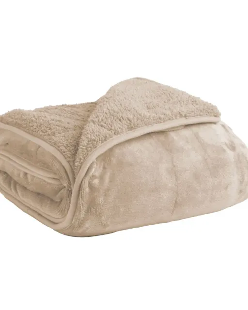 MANTA SHERPA LISA BEIGE KARAMELO