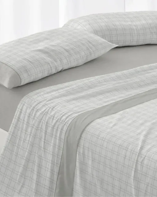 JUEGO DE SABANAS TELA 100% ALGODON 635 GRIS BURRITO BLANCO