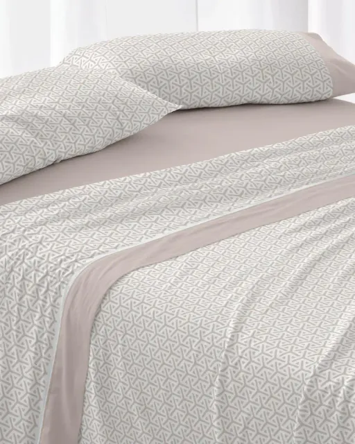 JUEGO DE SABANAS TELA 100% ALGODON 638 BEIGE BURRITO BLANCO