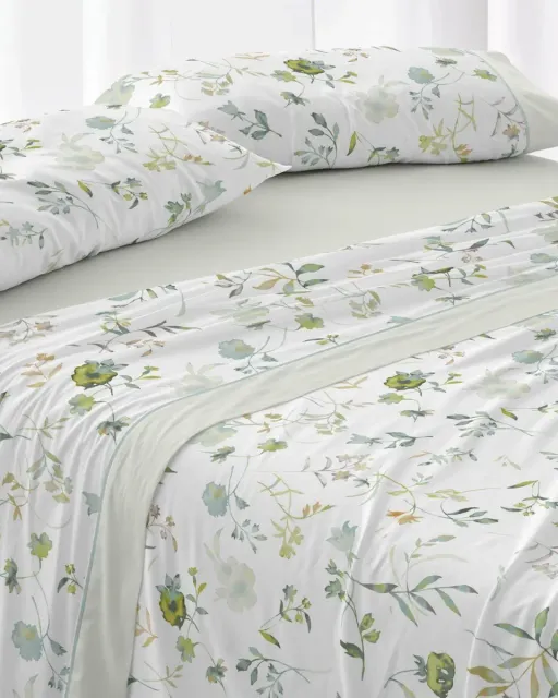 JUEGO DE SABANAS TELA 144 MENTA BURRITO BLANCO