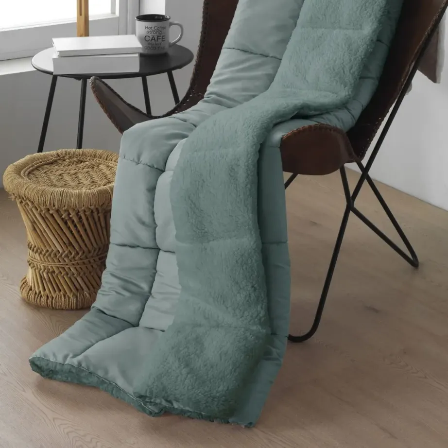 PLAID SHERPA MICRO-GEL TIBET 135X200 VERDIGRIS NORDCONFORT
