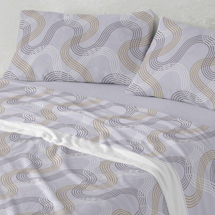 JUEGO SABANAS NACARINA 026 LAVANDA BURRITO BLANCO