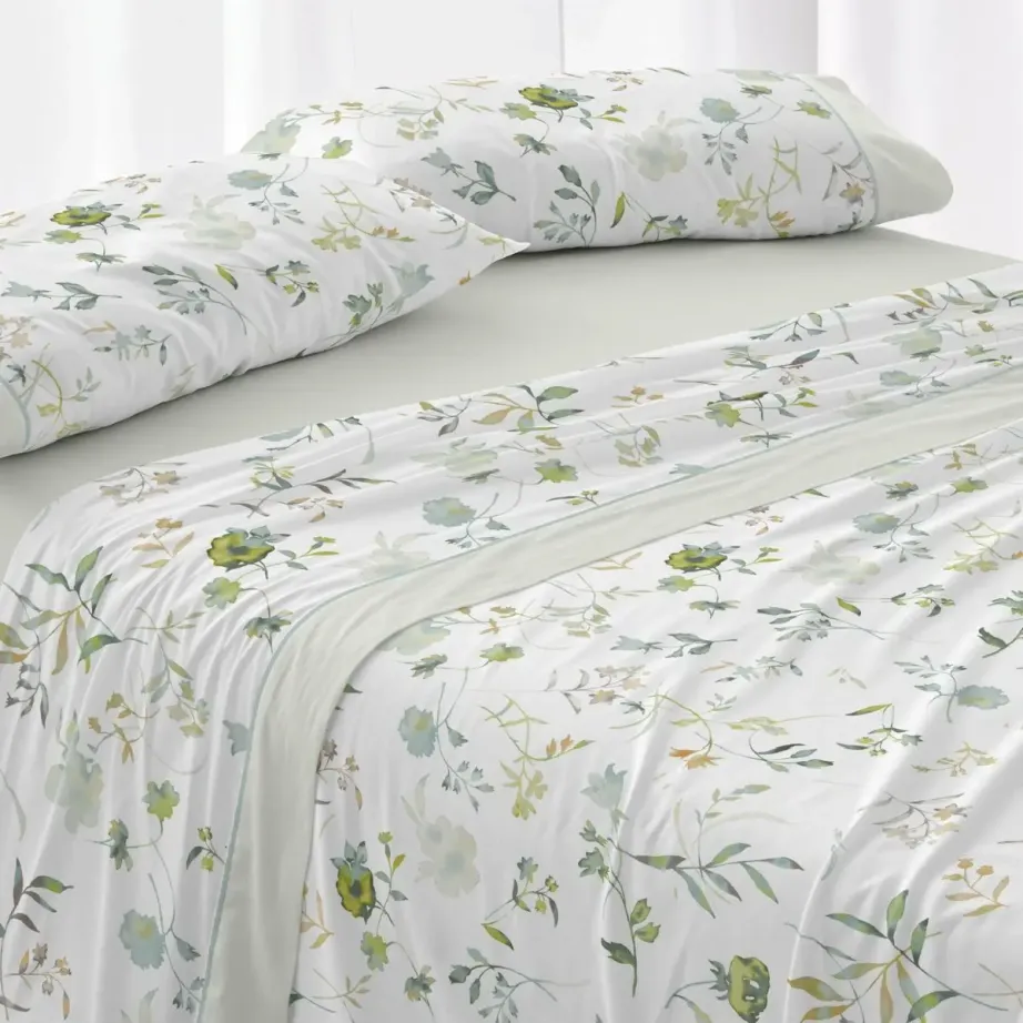 JUEGO DE SABANAS TELA 144 MENTA BURRITO BLANCO